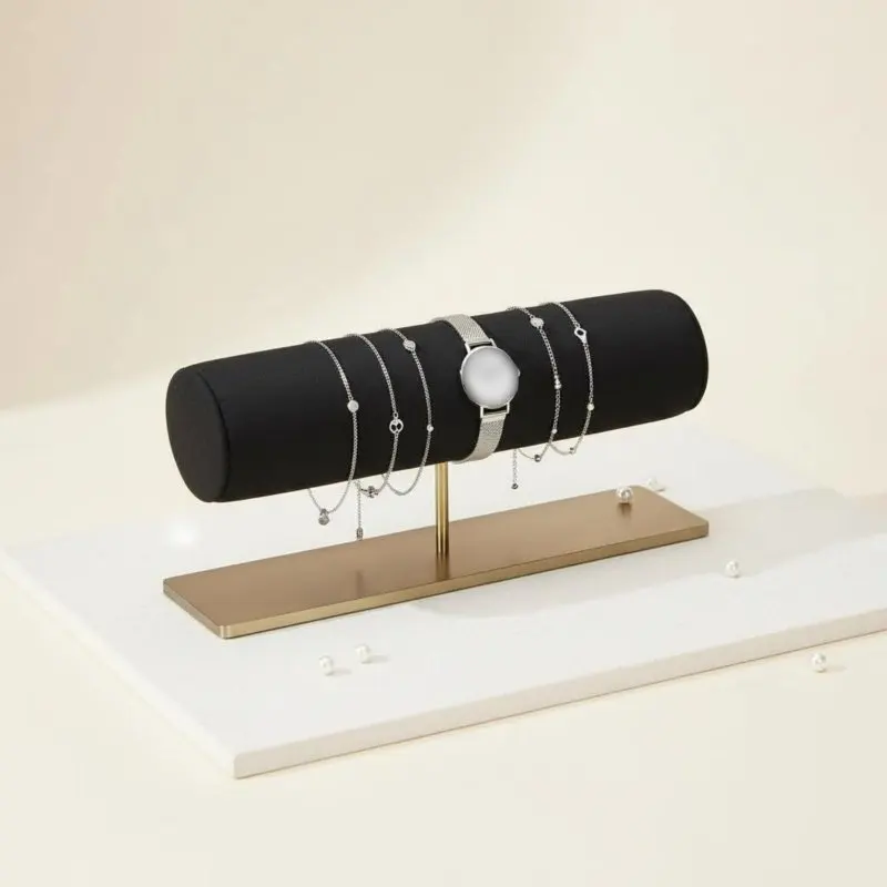 

Подставка для украшений с горизонтальной перекладиной, прочная металлическая основа, подставка для браслетов с горизонтальной перекладиной, подставка для демонстрации браслетов, прочная конструкция, подставка для часов