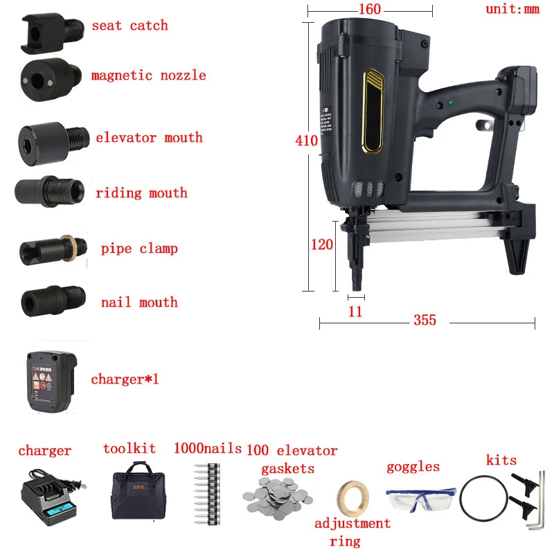 2nd Generation Pneumatic Nail Gun 7. 2V Lithium Battery Gas Nail Gun Steel Air Stapler Pneumatic Tools For Frame And Trunking