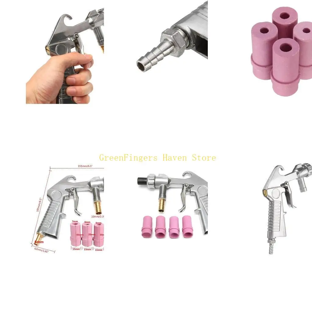 F68D Sand Blaster Blasting Grit Shot Feed with Nozzles Tip Rust Remove Abrasive Sand Blasting