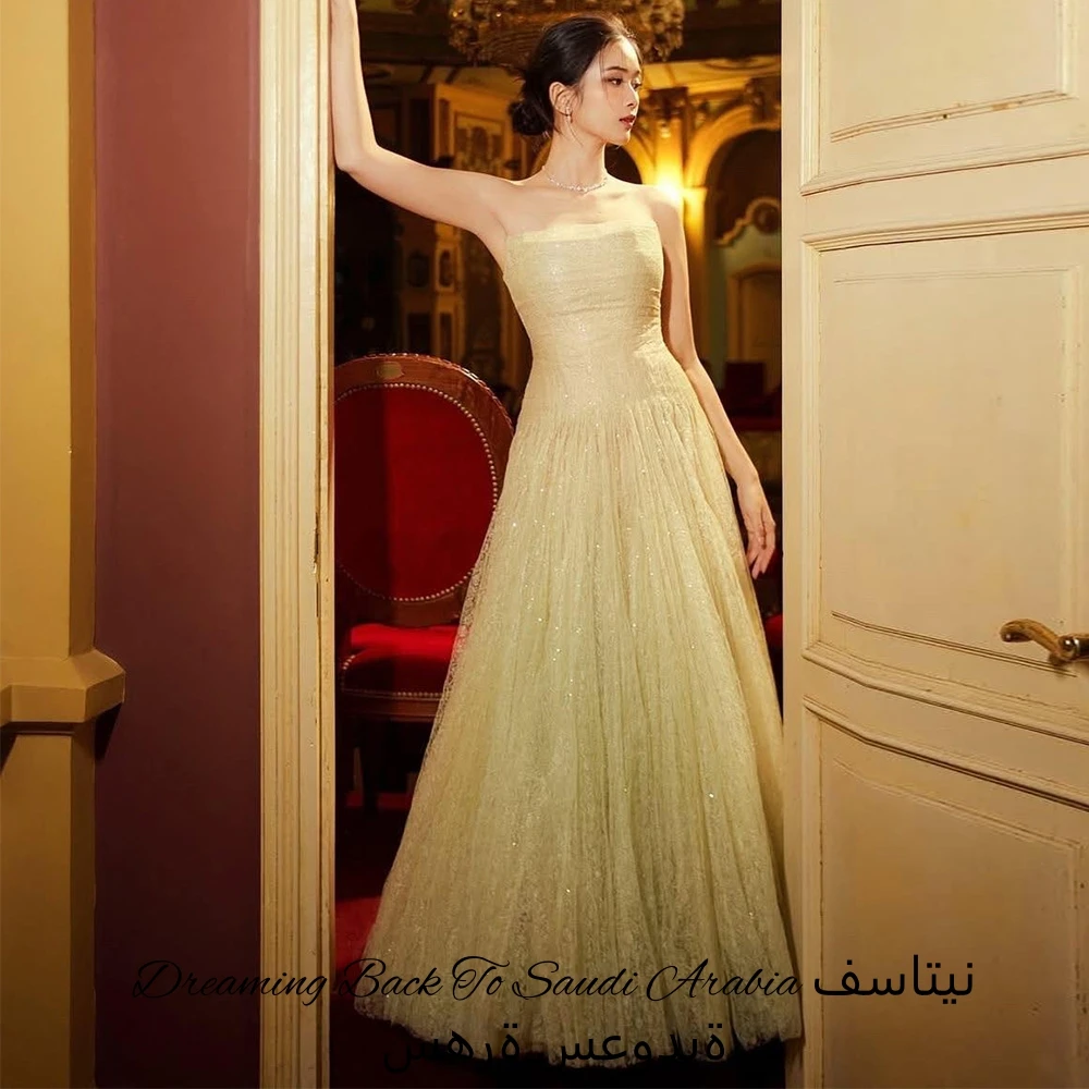 Customized Exquisite Yellow Organza Homecoming Dress Temperament Strapless Ruched Zipper Back Customized Celebrity Gowns