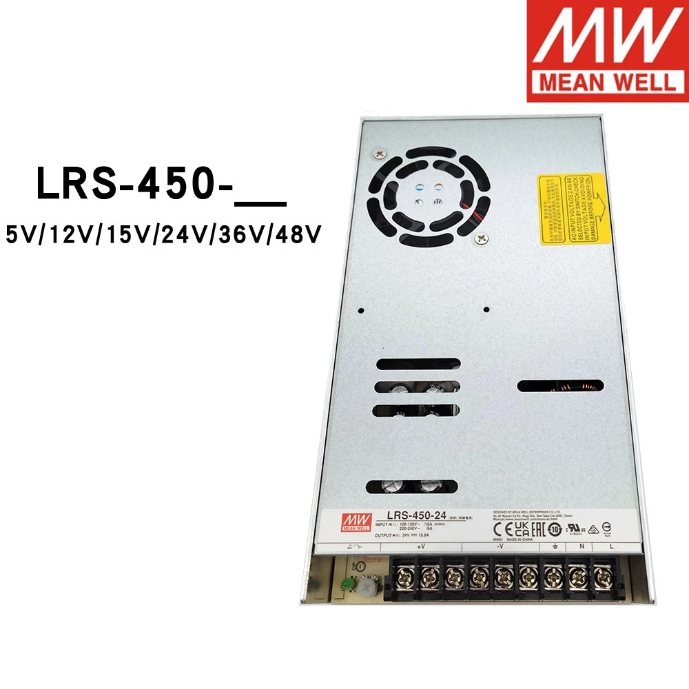 Mean Well LRS-450 110V/220V AC to DC 5V 12V 15V 24V 36V 48V Single Output Switching Power Supply Meanwell SMPS LRS-450-24