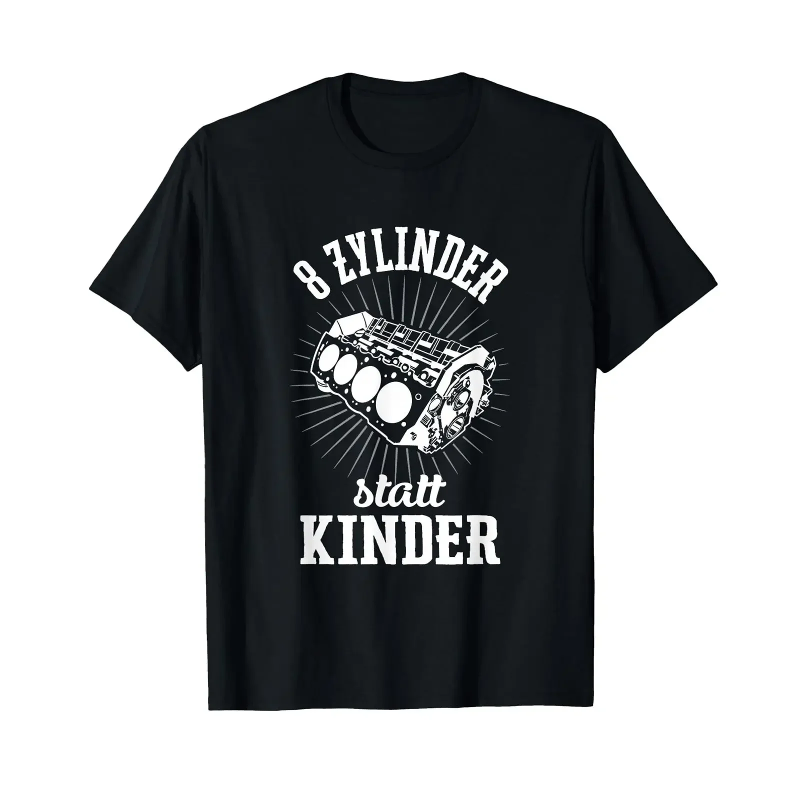 8 Cylinder Instead of Children's Tuning V8 Motor Car T Shirt vintage Washed designer clothes Stylish Top For Everyday Wear Soft