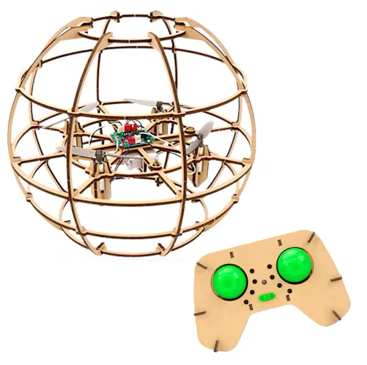 

Christmas gift Spherical wooden DIY educational drone model