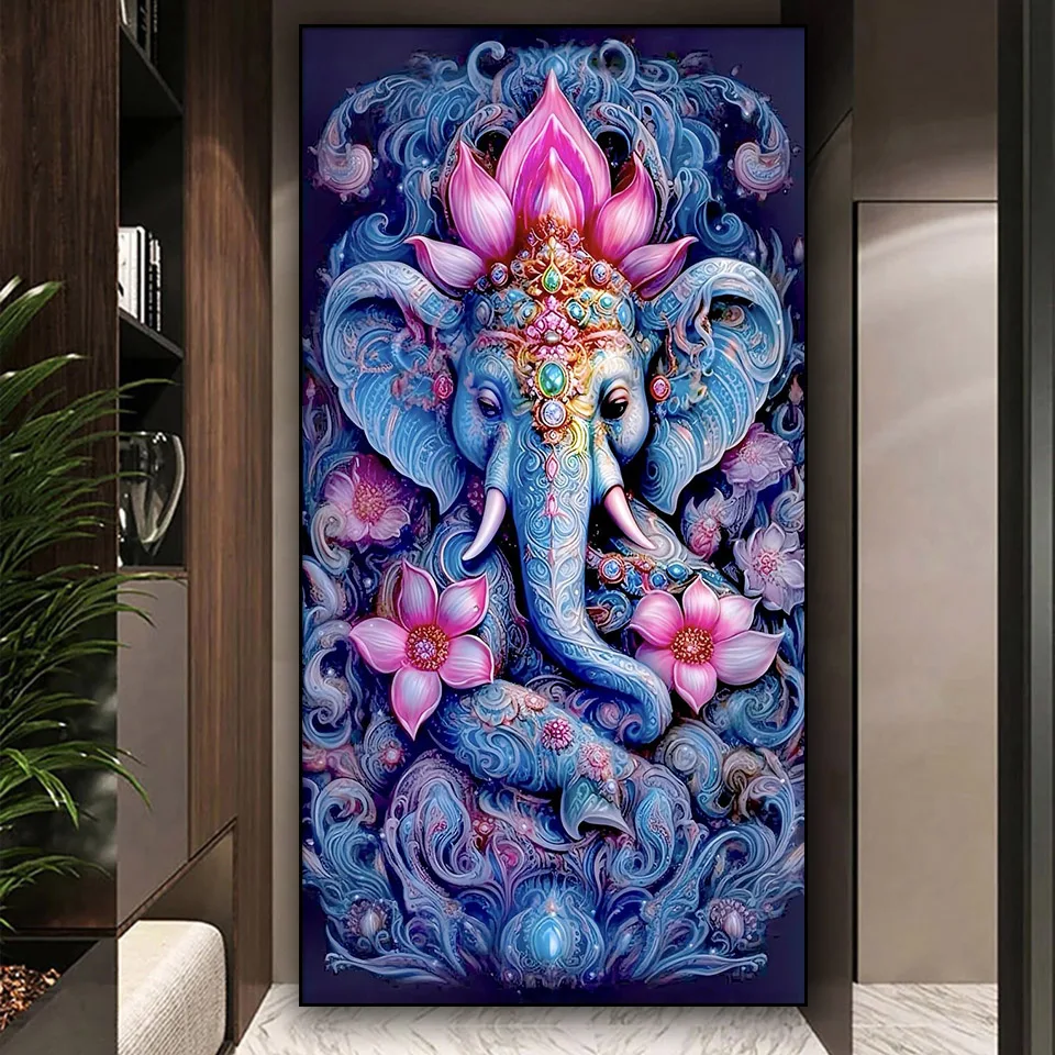 Blue Ganesha Hindu Diy Diamond Painting New 2025 Full Square Round Diamond Embroidery Cross Stitch Mosaic 3d Picture Home Decor