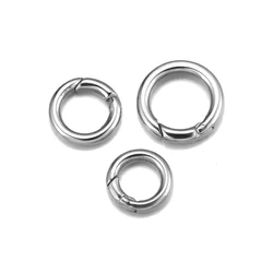 Stainless Steel O Ring Spring Clasps Waterproof Round Carabiner Keychain Bag Clips Hook Dog Buckles Connector for DIY Jewelry
