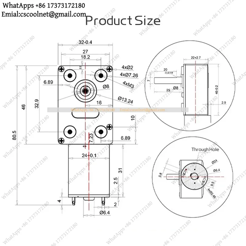 JGY370 Worm Gear Motor DC 6V 12V 24V 8mm Shaft Self-locking Reducer Low Speed Micro Gearbox 25mm Length Universal Version