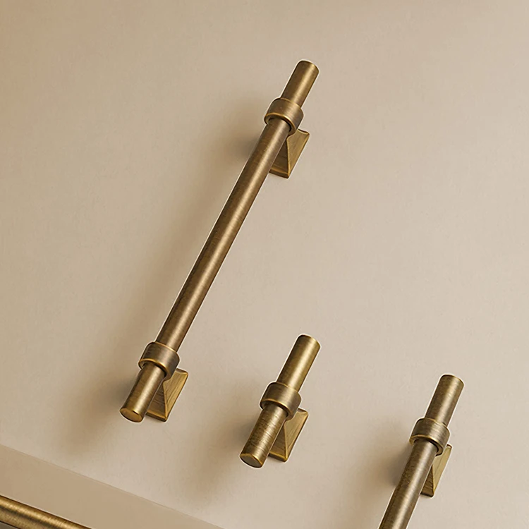 Dooroom Möbelgriffe aus massivem Messing, Schrank- und Schubladenknöpfe, antiker Bronze-Möbel- und Kleiderschrankgriff – Detail 1