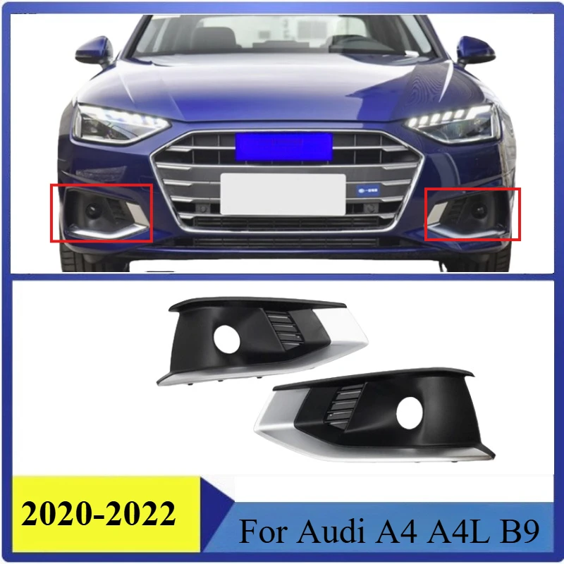 

Auto Left or Right Side Front Bumper Fog Light Grille Grill Cover For Audi A4 A4L B9 2020 2021 2022 Exterior Accessories
