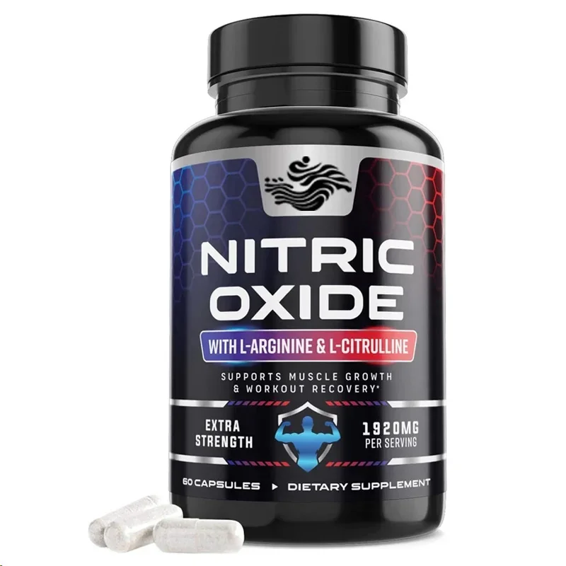 60 Capsules Nitric Oxide Supplement L Arginine 3x Strength - Citrulline Malate - Strength and Energy Enhancing Supplement