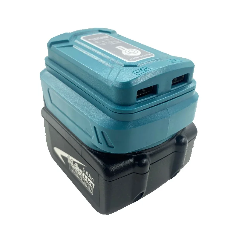Imagem -02 - Li-ion Bateria Adaptador com Lâmpada Led Dual Usb Carregador do Telefone Móvel Lanterna Makita Hong Song Boda Fogo 18v Bl1830
