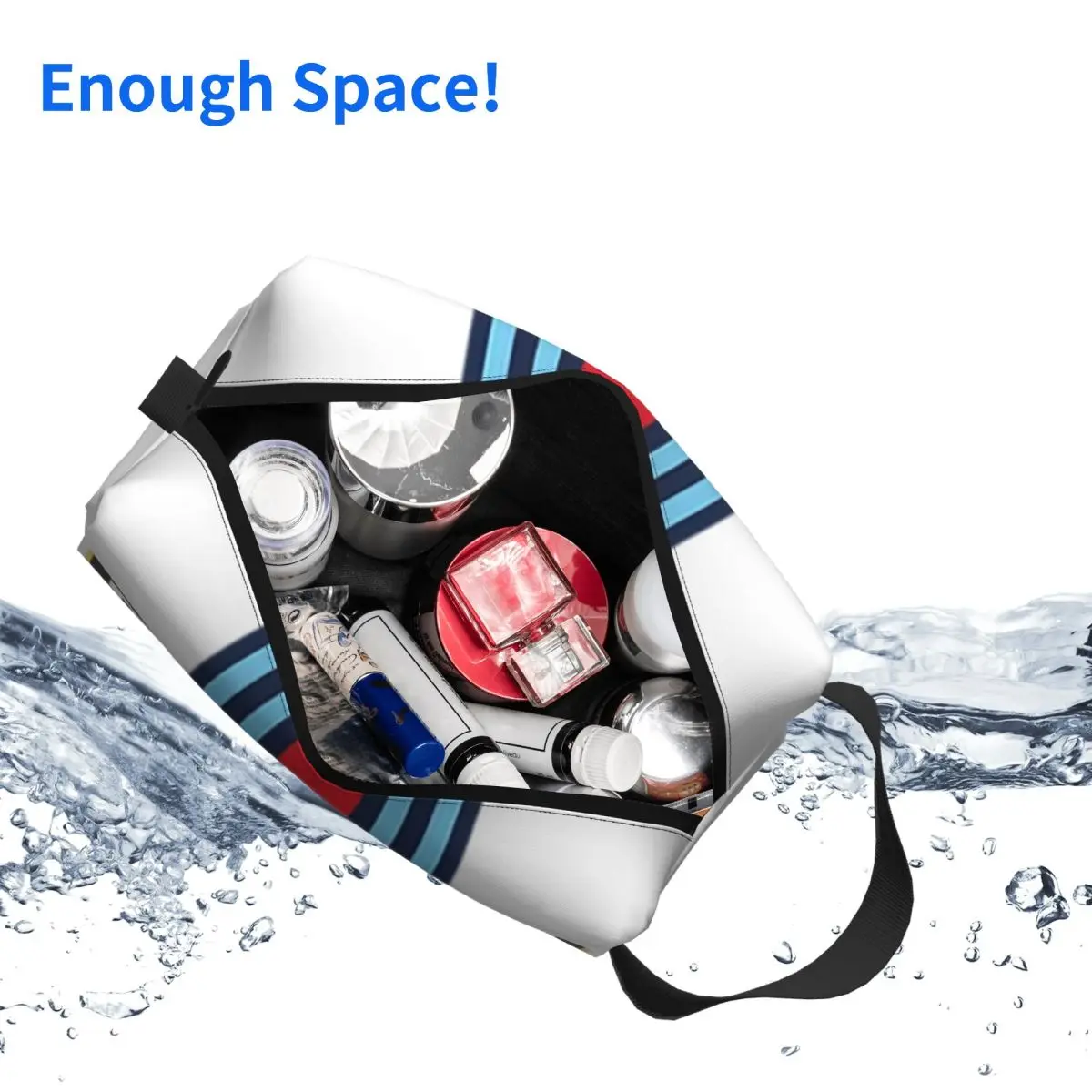 Косметичка в полоску Martini Racing, косметический органайзер для хранения, комплект Dopp, косметичка для туалетных принадлежностей для женщин, красивый дорожный пенал