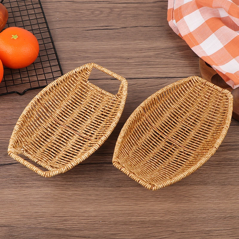 

Новый квадратный овальный поднос из ротанга, фруктов, хлеба, закусок, поднос для хранения кофе-бара, корзина для витрины, скандинавский настольный органайзер для косметических мелочей