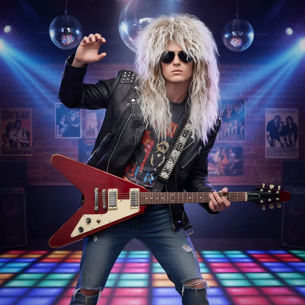 

Мужской и женский длинный вьющийся коричневый градиентный белый синтетический парик 70-х 80-х годов Рокер Шафалет Вечеринка Забавный парик Костюм Парик