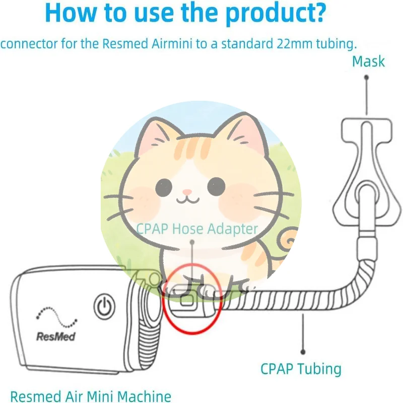 *1Pc For ResMed AirMini Hose Connector For CPAP Tube CPAP Hose Port To Multi-brand Air Nasal Masks Adapter Accessories