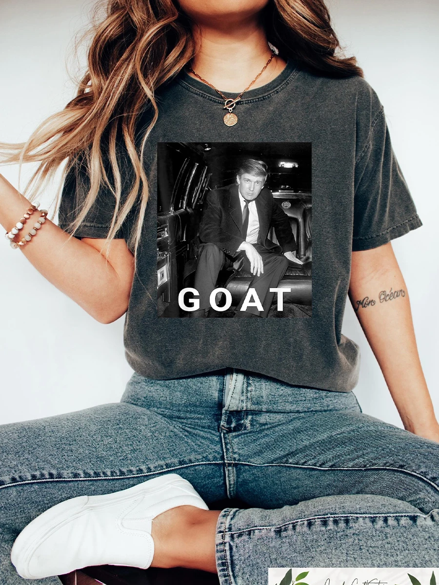 Trump Goat Unisex Tee Trump Assassination Tee, Trump Lover Unisex Funny To Whatever End Cotton Top Y2K Daily Trendy Streetwear