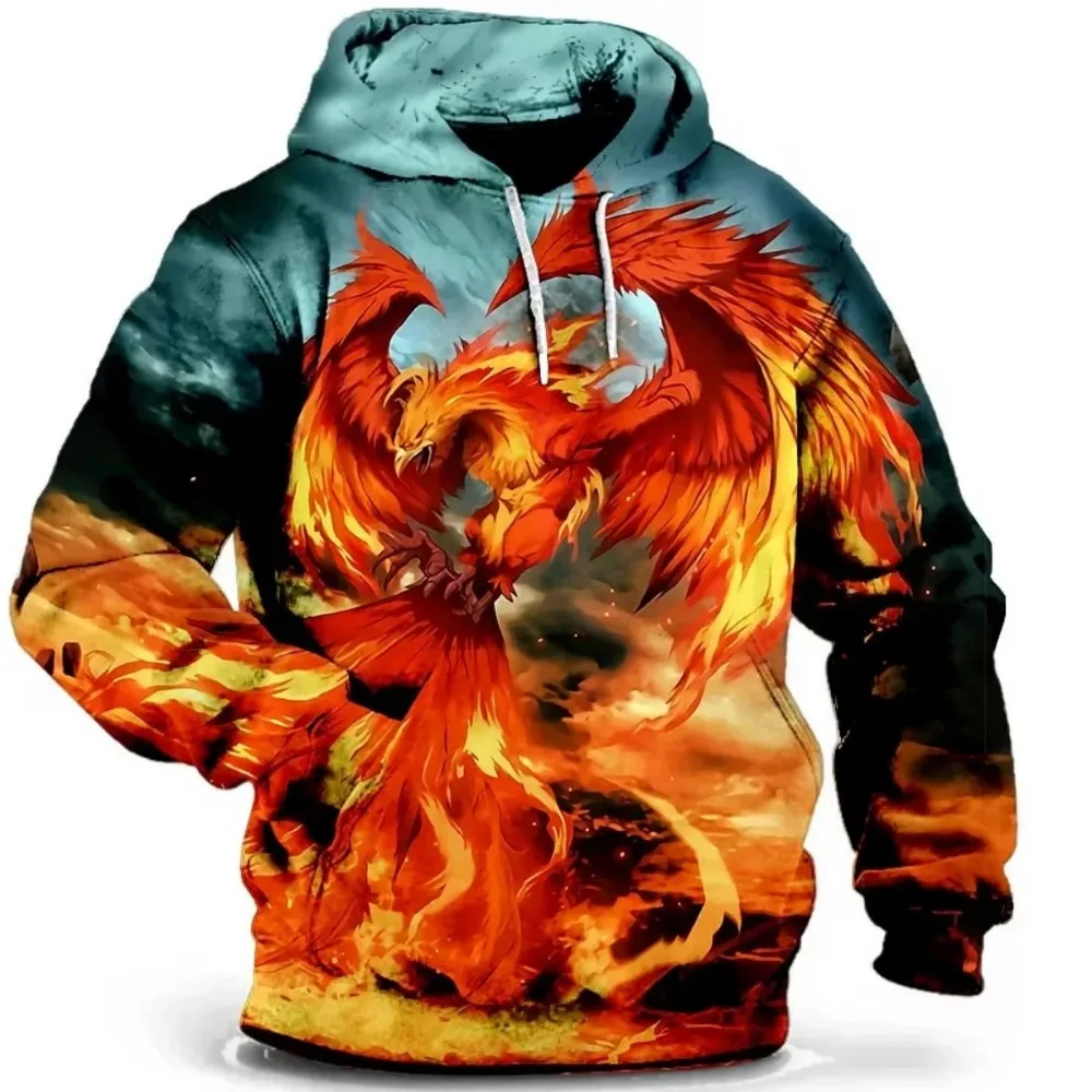 Sweatshirts for Men Animal Wolf 3D Print Hoodies Autumn Long Sleeved Top Casual Oversized Men's Clothing Street Photo Pullover