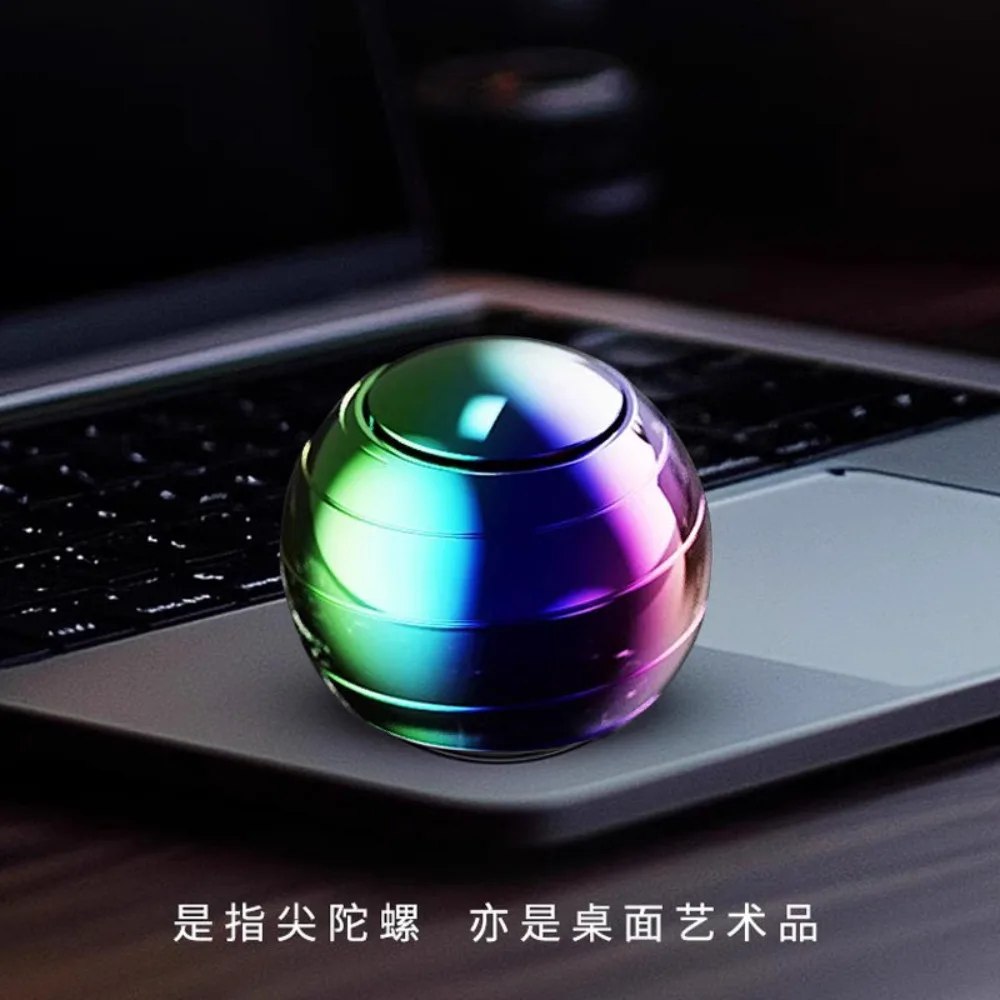 SJYEDC Desktop Spherical Rotating Metal Fingertip Spinner Desktop Decompression Toy