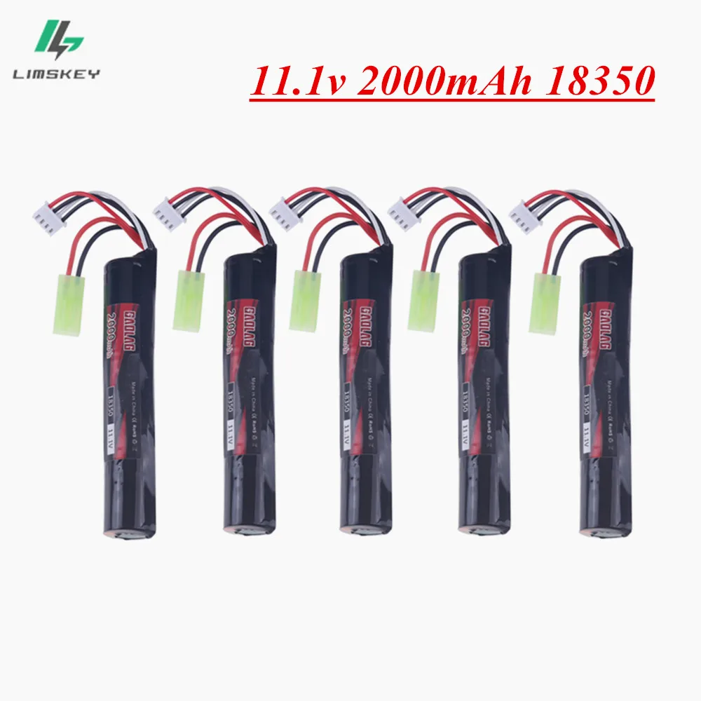 3S 11.1V 2000mAh 18350 Li-ion Battery small tamiya For Airsoft Guns Water Bead Blaster Rechargeable Batteries