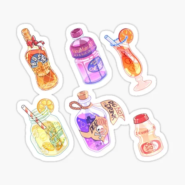 Fanfic Cafe Tags Collection Part 2 Cho  5PCS Stickers for Window Funny Luggage Decorations Decor  Bumper Wall Kid Home Art