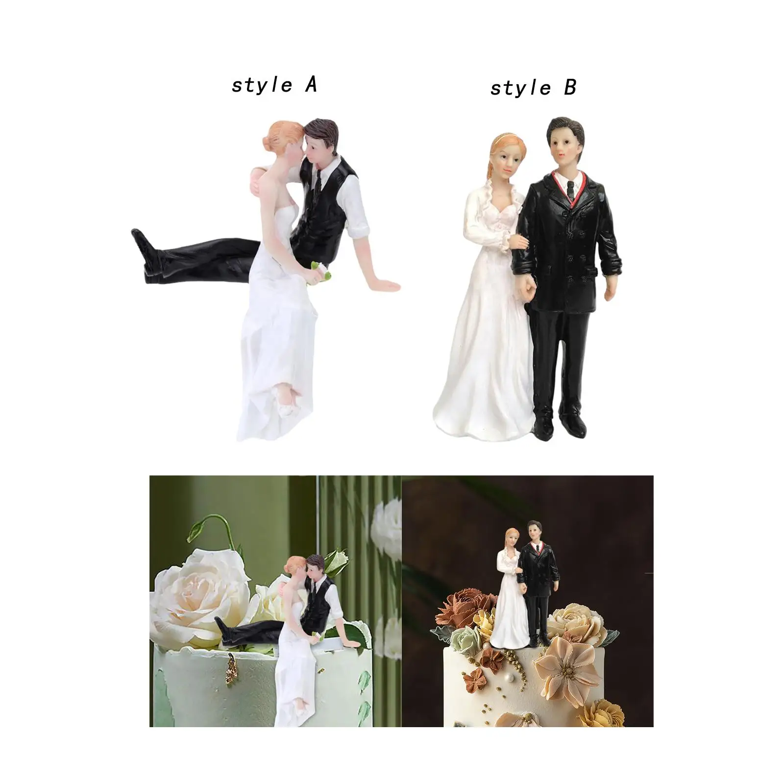 Rustic Cake Topper Miniature Scene People for Anniversary Centerpiece
