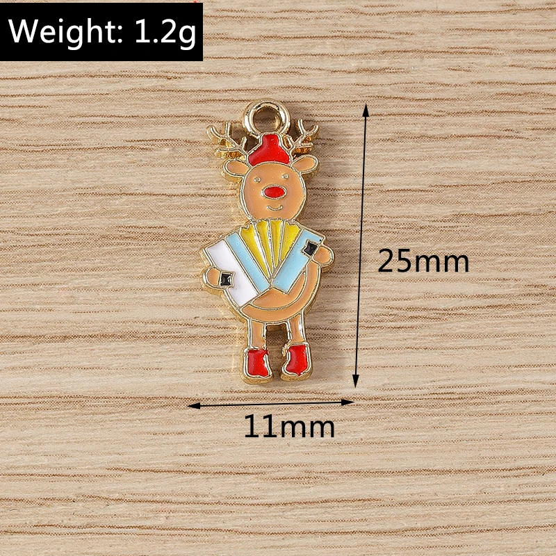Tusember 20 Stück Niedliche Emaille-Weihnachts-Hirsch-Anhänger für Schmuckherstellung, Ohrringe, Halsketten, handgefertigte Accessoires – Detail 21