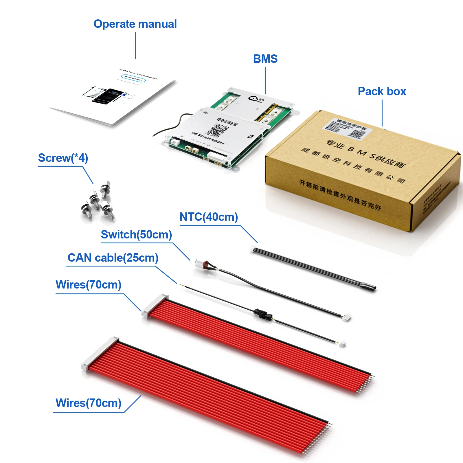 JIKONG V19 JK BMS 4S-8S-24S Smart BMS BT APP RS485 CAN HEAT 0.4A-2A 12V-100V Active Balance BMS for Li-Ion lifepo4 LTO Battery
