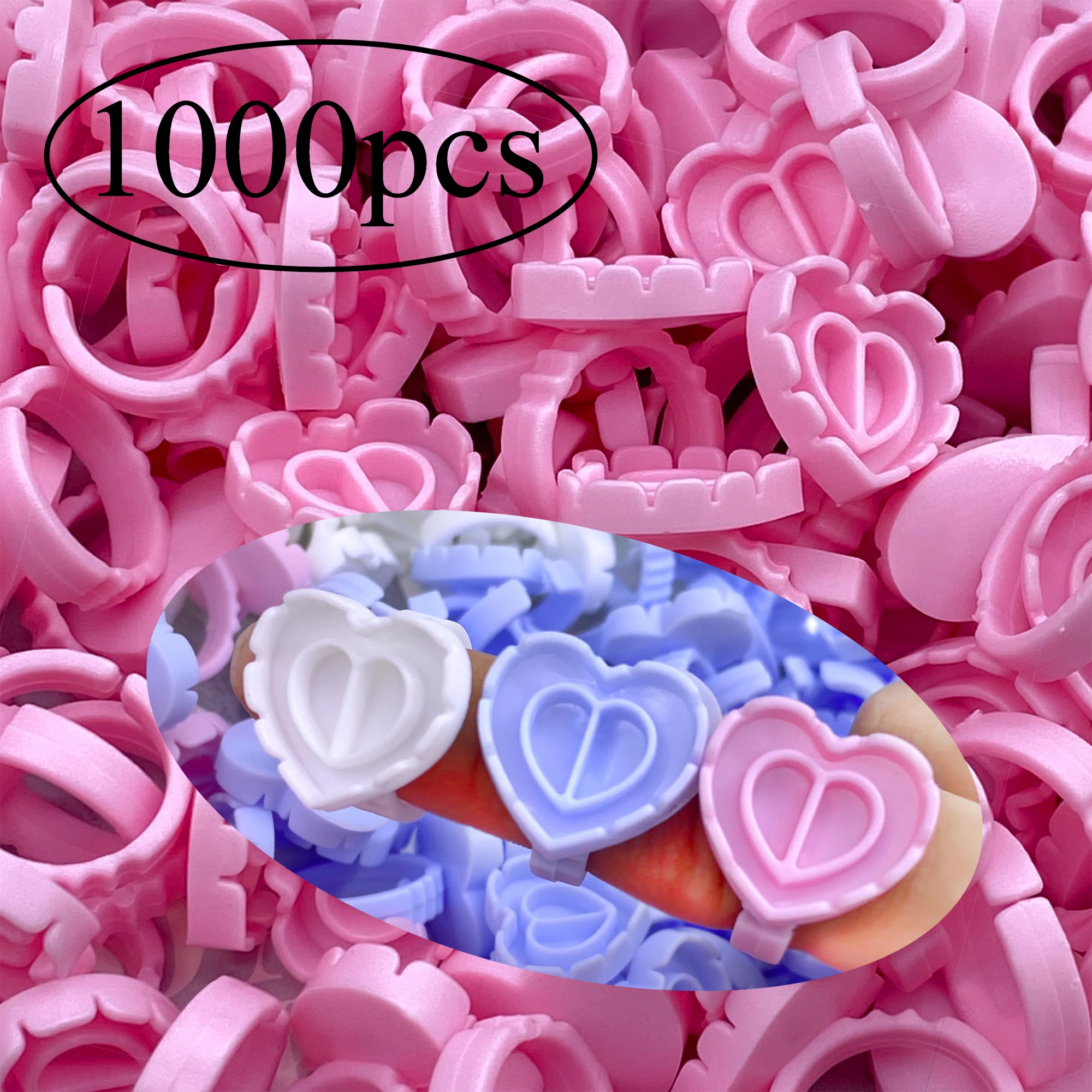 1000Pcs Disposable Eyelash Glue Fan Cup Rings Holder Container Tattoo Pigment Eyelash Extension Tools Lash Supplies  Wholesale