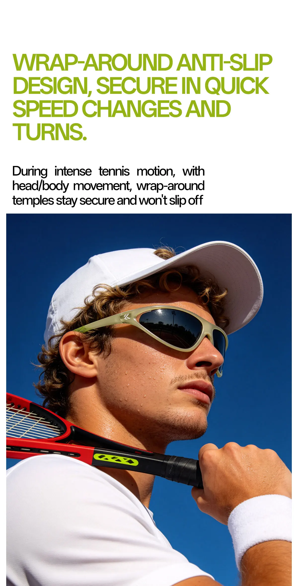Kapvoe Fashion Retro-Radsportsonnenbrille Damen-Radbrille Mountain-Wanderbrille Herren-Sport-Tennis-Pickleball-UV400-Schutzbrille – Detail 9