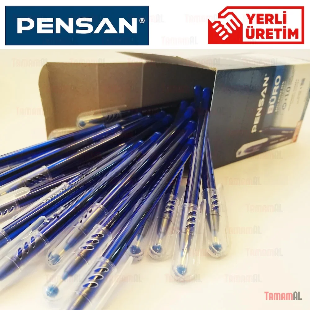 50 Pcs/Lot Ballpoint Pens 1mm Soft Nib Blue Black Red Ink High Quality Stationery School Office Accessories Supplies TURKEY