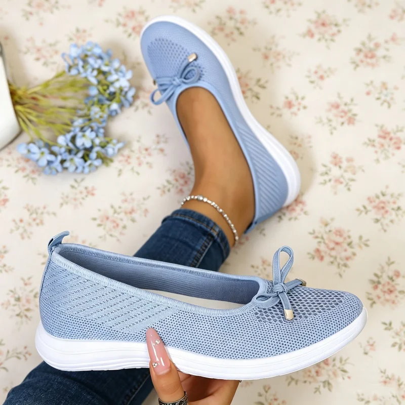 

Womens Flat Sole Single Shoes Breathable Mesh Soft Sole Wear Resistant Lightweight Casual Walking Sneakers