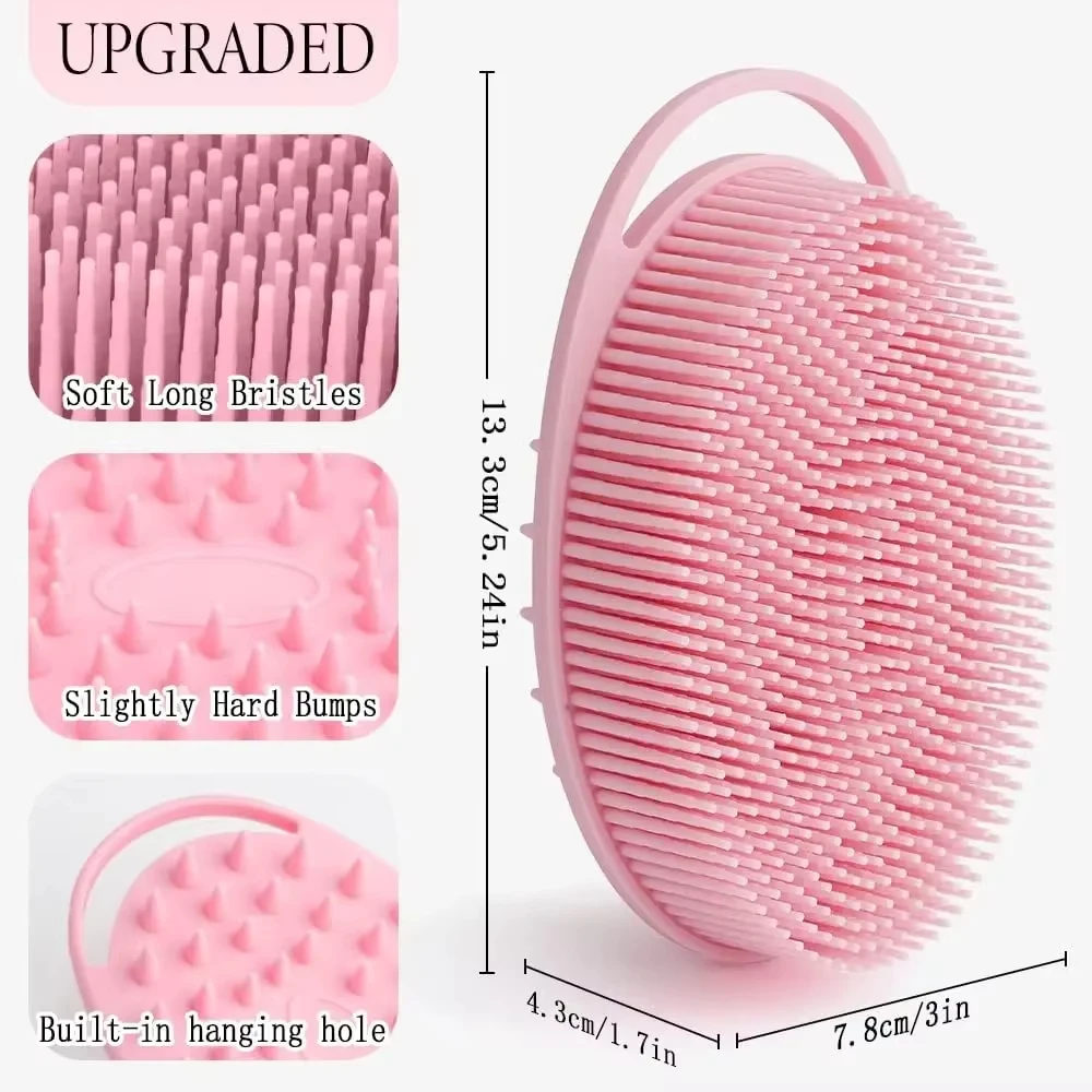 3pcs Body Scrubber Silicone Massage Brush Durable Advanced Sanitary Technology Easy To Silicone Body Scrubber Bath Brush