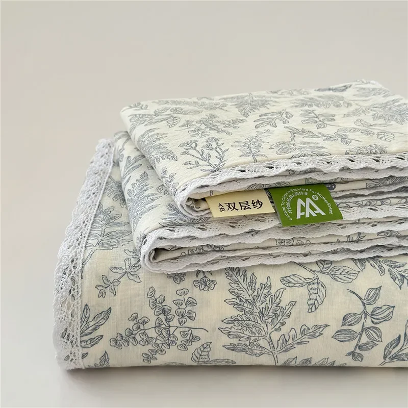 

Class A double-layer gauze lace bed sheets, single skin-friendly single and double lace bed sheets, pillowcases, bedding