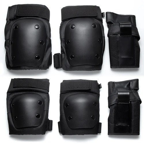 Imagen 1 del producto Rodilleras 6 en 1 para adultos/niños, coderas, protectores de muñeca, conjunto de equipo de protección para monopatín, patinaje sobre ruedas en línea