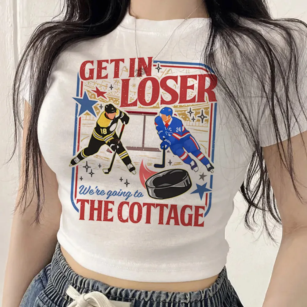 Heated Rivalry crop top shoujo funny japan baddie grunge graphic tshirt alternative  kawaii gyaru scene  2000s
