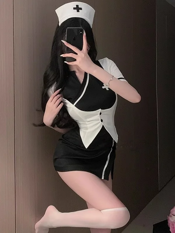 Disfraz sexy de halloween para enfermera orm ort Sve Pure Desire Sle, tela de poliéster cómoda y transpirable para mujer