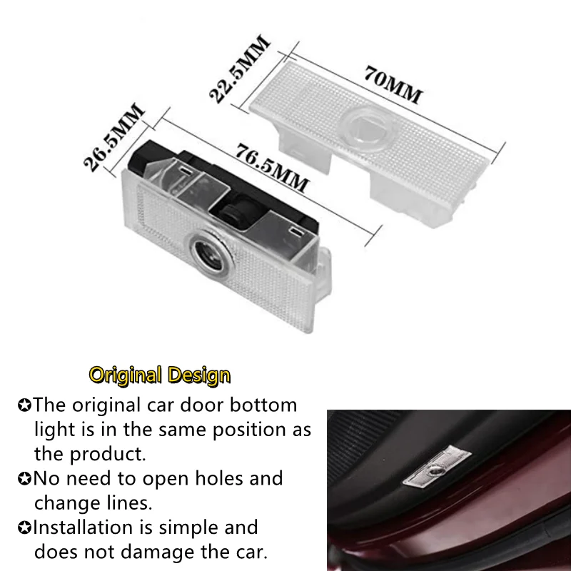 2PCS Led Car Door Lights Emblems Ghost Shadow Laser Projector Light For FIAT 500x 500L PUNTO-01 Auto Car Atmosphere Lamps