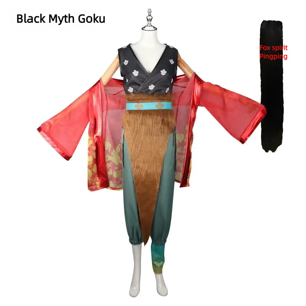 

Black Myth Wukong cosplay, fox spirit, Pingping game, the same lively and playful cosplay anime costume