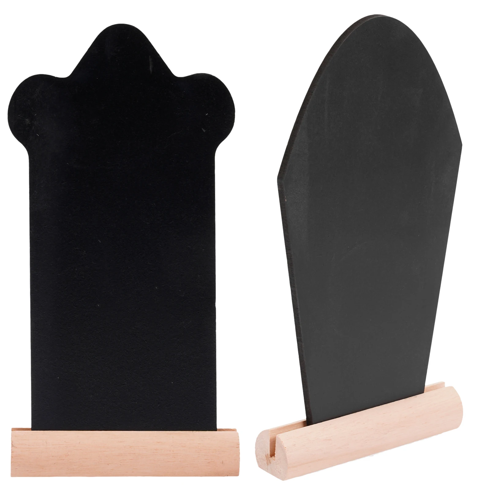 

2Pcs Mini Blackboard Desktop Decor Wooden Sign Double Sided Notice Chalkboard Message Display Small Blackboards for Home Bar