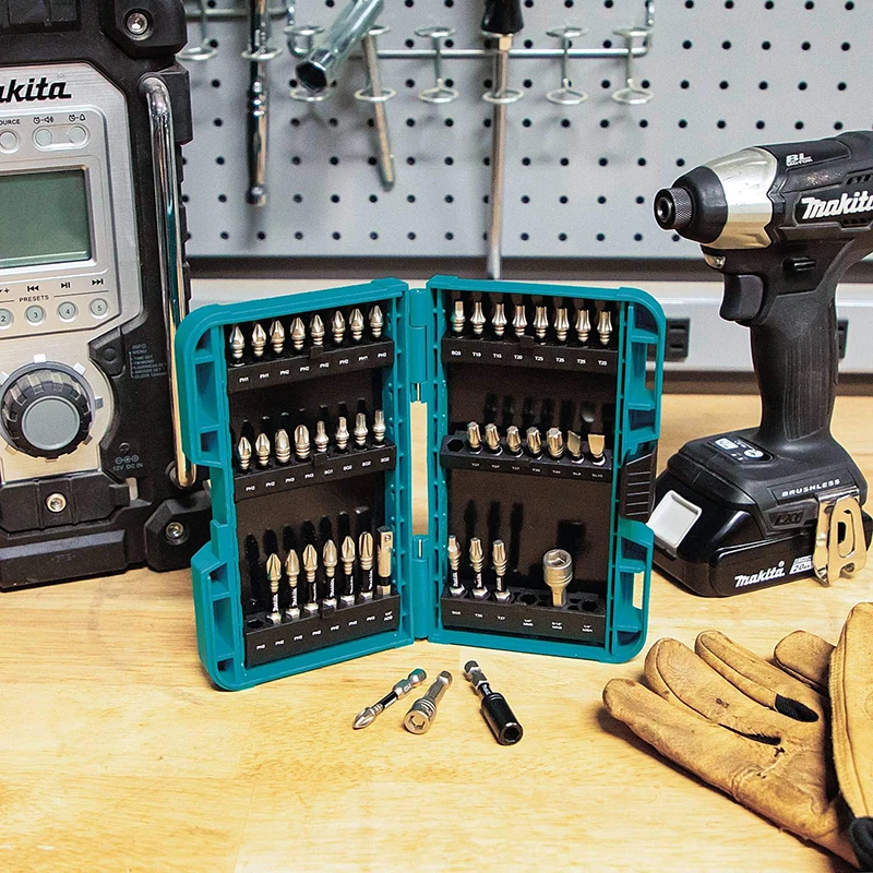 Makita E-01650 xps 45 pces driver perfuração chave de fenda bit 90x vida mais longa alta dureza magnético conjunto de bits de impacto soquete adaptador