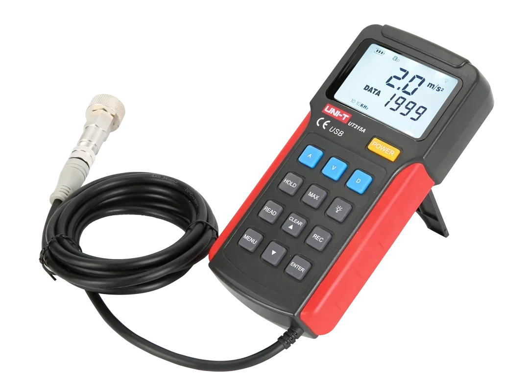 uni- UT315A Industrial Digital Vibration Meter Device Probe Vibration Analyzer Precision Measure Vibrator Tester Handheld