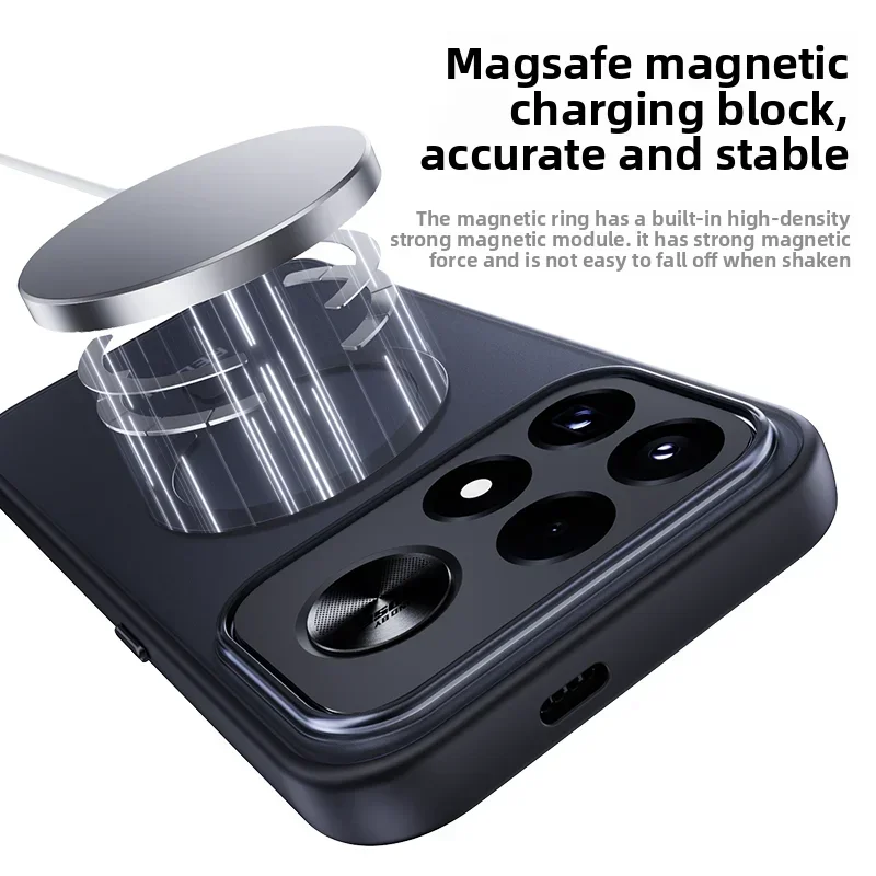 Luxuriöse Mattierte Klare Acryl-TPU-Schutzhülle für Xiaomi POCO F9 Ultra/F9 Pro mit MagSafe Magnetladefunktion und Schutzrückseite – Detail 3