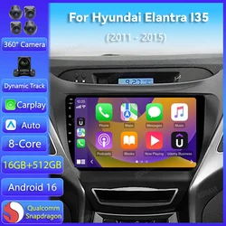 Android 16 Car Radio Carplay Auto GPS Navigation For Hyundai Elantra I35 2011 2012 - 2015 Multimedia Player Video Stereo 2DIN BT