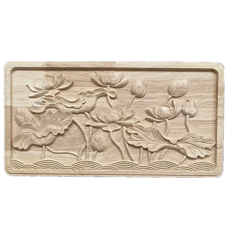 European Carved Unpainted Retro Wooden Mouldings Wood Applique Wood Decal Long Rubber Wooden Furniture Walls Home Decoration