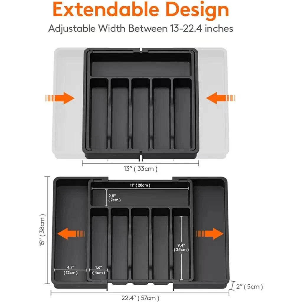 Kitchen Plastic Drawer Organize Holder Expandable drawer organizers Fork Spoon Divider kitchen drawer Cutlery Organizer