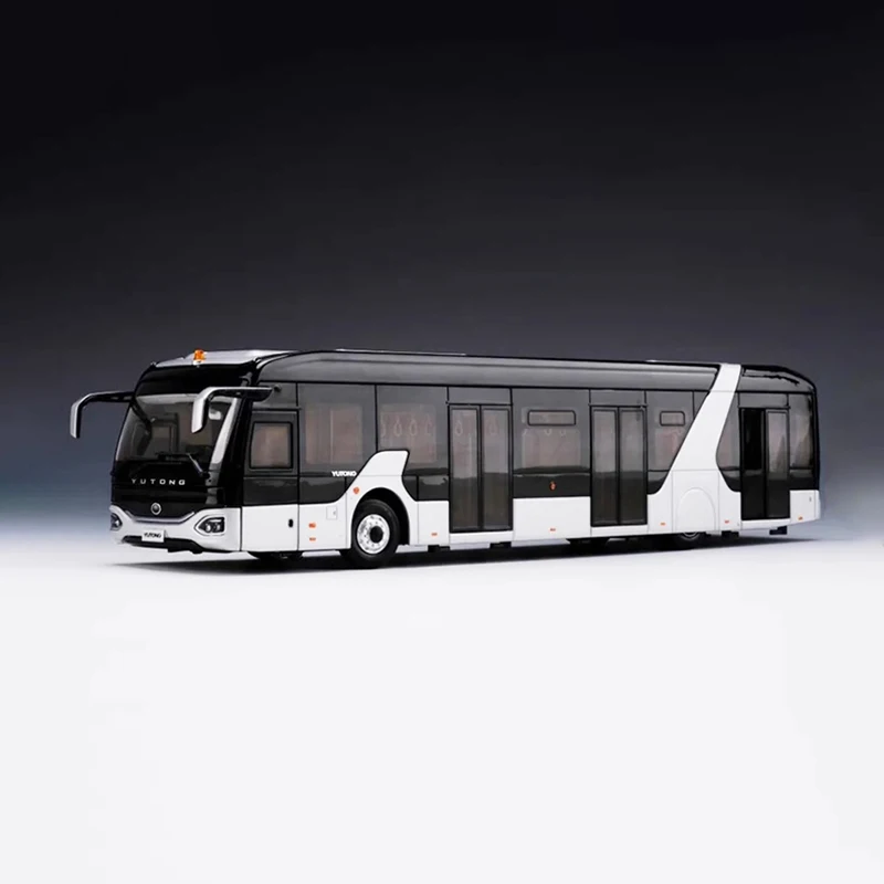 Diecast 1:42 Scale Yutong Airport Shuttle Bus AB14E Alloy Car Model Finished Product Simulation Toy Static Model Display