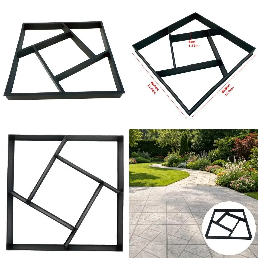 Walk Pathway Maker Square Walk Way Cement Molding Decoration Easy to Use For Outdoor Decoration Lightweight Y5GB