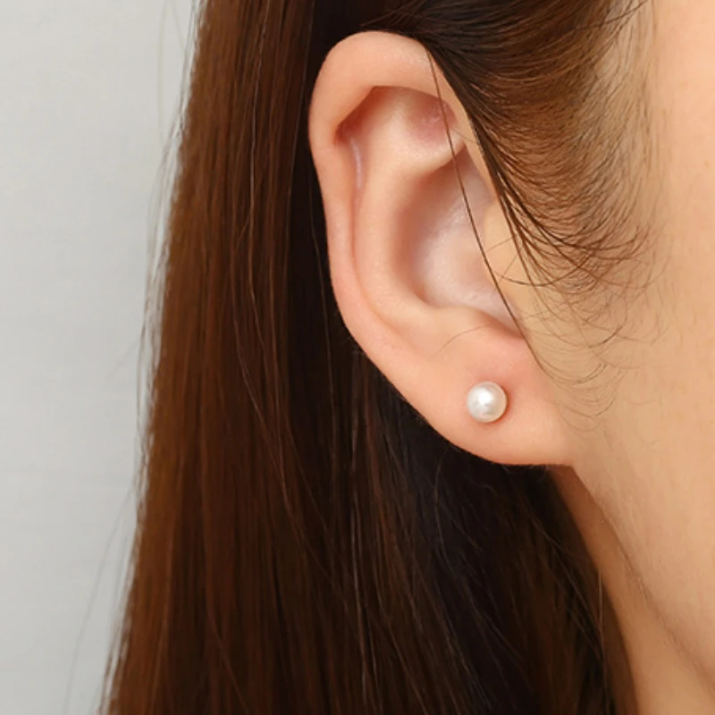 Simulated-Pearl Earrings for Women Stainless Steel Earring Gold Plated Jewelry Wholesale