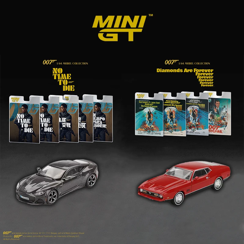 PreSale MINIGT 007 1:64 Aston Martin DBS No Time To Die Ford Mustang Mach 1 Diamonds Are Forever Diecast Car Model Toys 904 905