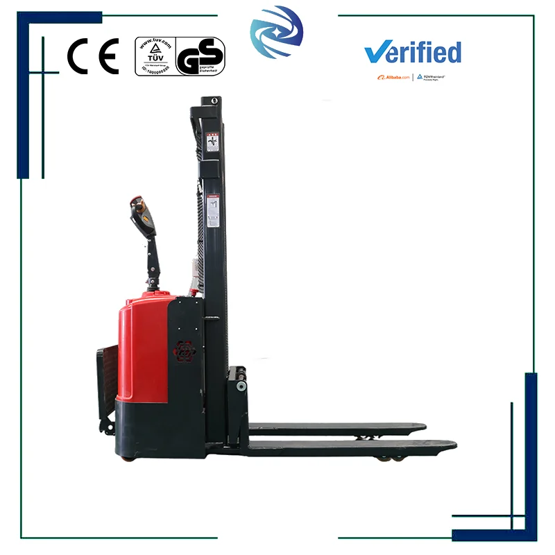 Industrial Stand-Up Electric Pallet Stacker With Permanent Magnet Motor High-Strength Steel Chassis With Strong Load Capacity
