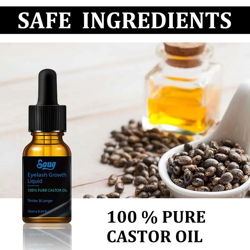 Natural Castor Oil para Mulheres, Óleo de Crescimento de Cílios, Lash Primer, Crescimento de Sobrancelha, Impulsionar para Crescer Cílios, W3C2